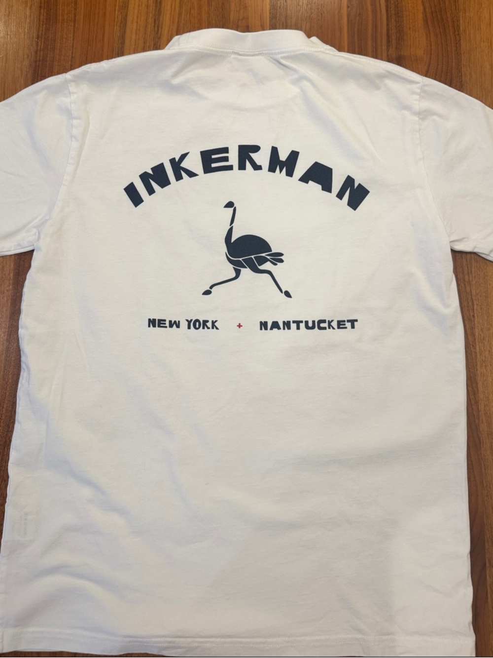Inkerman Nantucket NYC White Graphic Back-Print T-Shirt (men’s small)